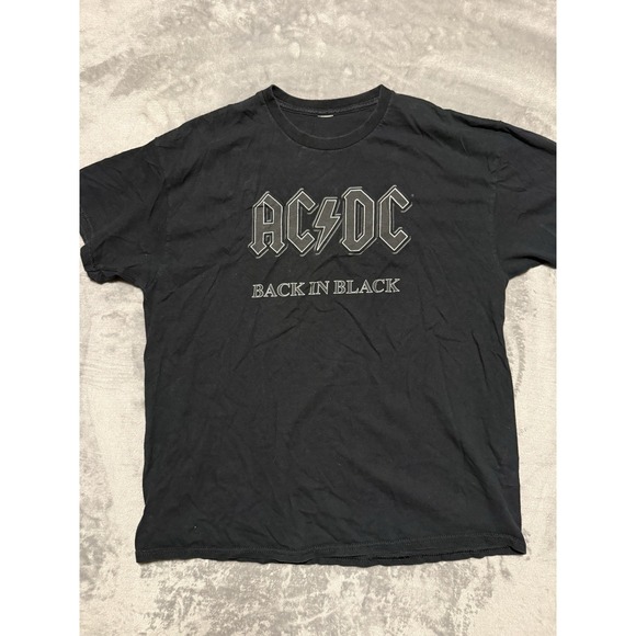 AC/DC Other - ACDC T-Shirt Mens XL Black Back in Black Rock Band Graphic Print Short Sleeve